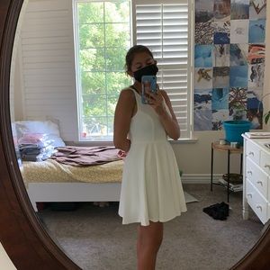 White skater dress